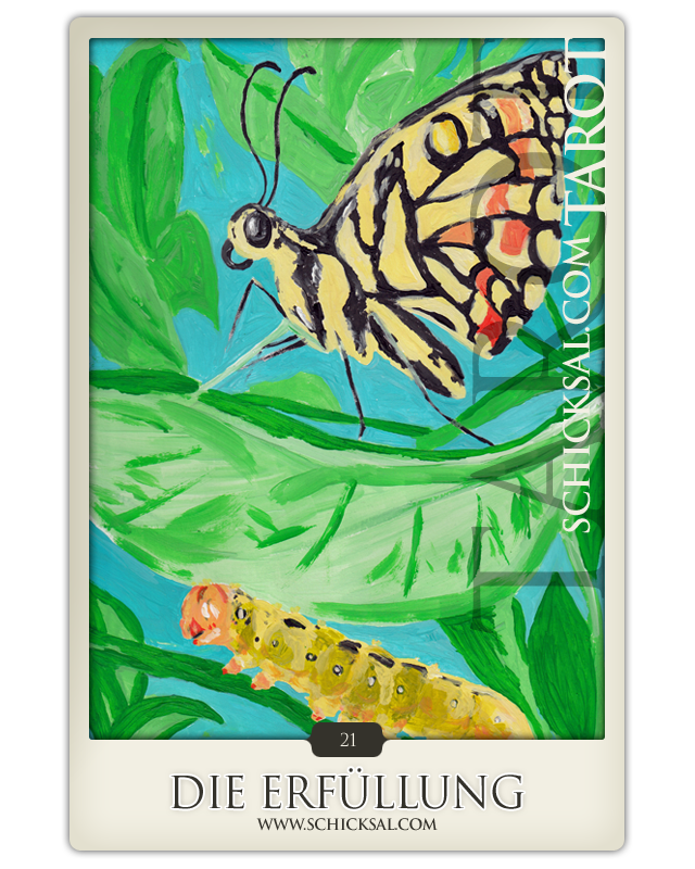 Tarotkarte "Die Erfüllung" im Schicksals-Tarot © Verlag Franz Tarotkarte "Die Erfüllung" im Schicksals-Tarot © Verlag Franz