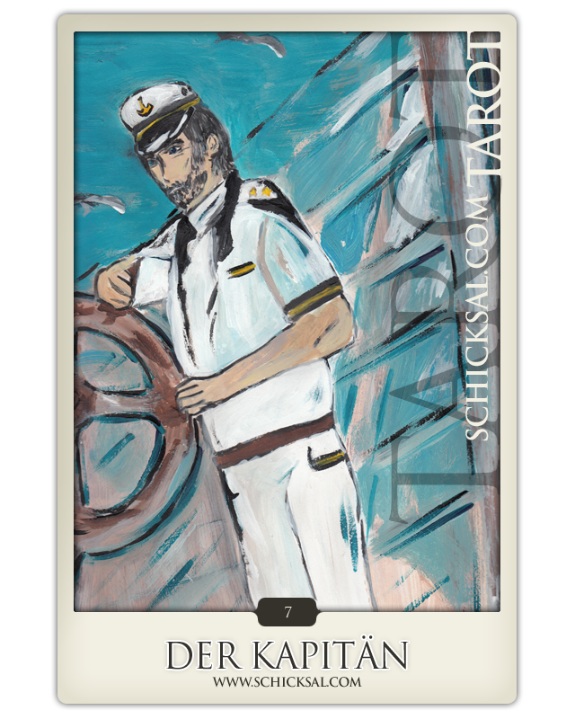 Die Tarotkarte "Der Kapitän" im Schicksals-Tarot © Verlag Franz Die Tarotkarte "Der Kapitän" im Schicksals-Tarot © Verlag Franz