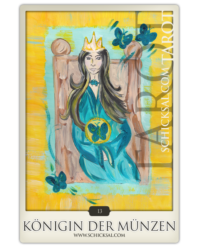 Königin der Münzen | schicksals Tarot © Verlag Franz Königin der Münzen | schicksals Tarot © Verlag Franz